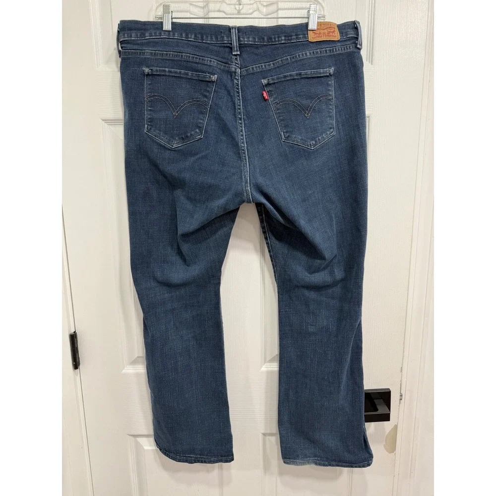 Levis Classic Bootcut Jeans Womens 20W Dark Wash Indigo Denim Plus Size Mid Rise
